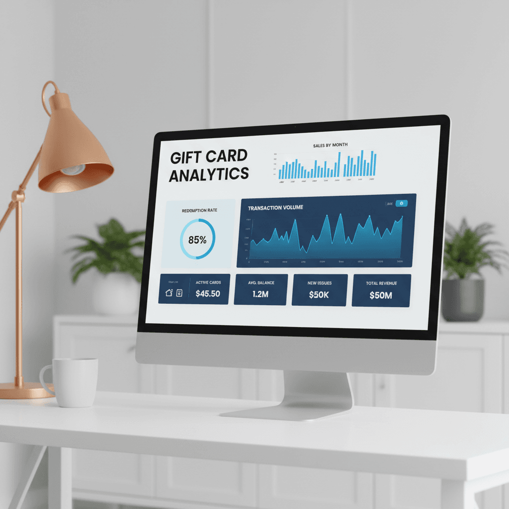 VortexCard integrated dashboard showing gift card balances and transaction data
