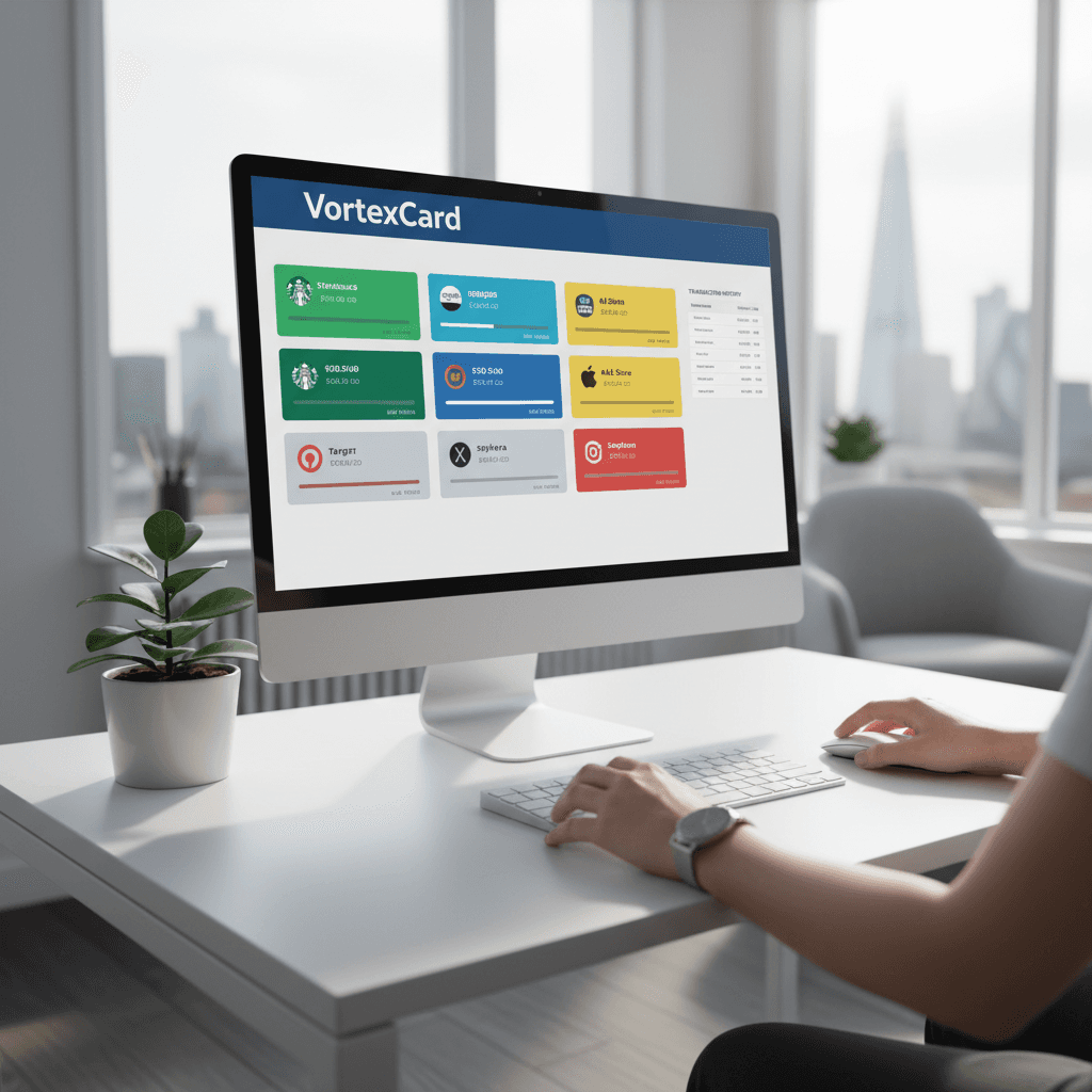 VortexCard dashboard with active user navigation