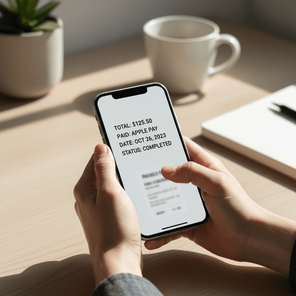 Mobile phone showing VortexCard transaction details and payout information