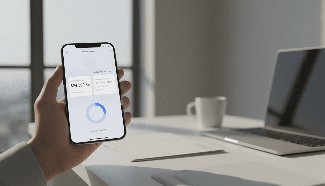 Person viewing VortexCard dashboard on smartphone with clear balance and payout information displayed