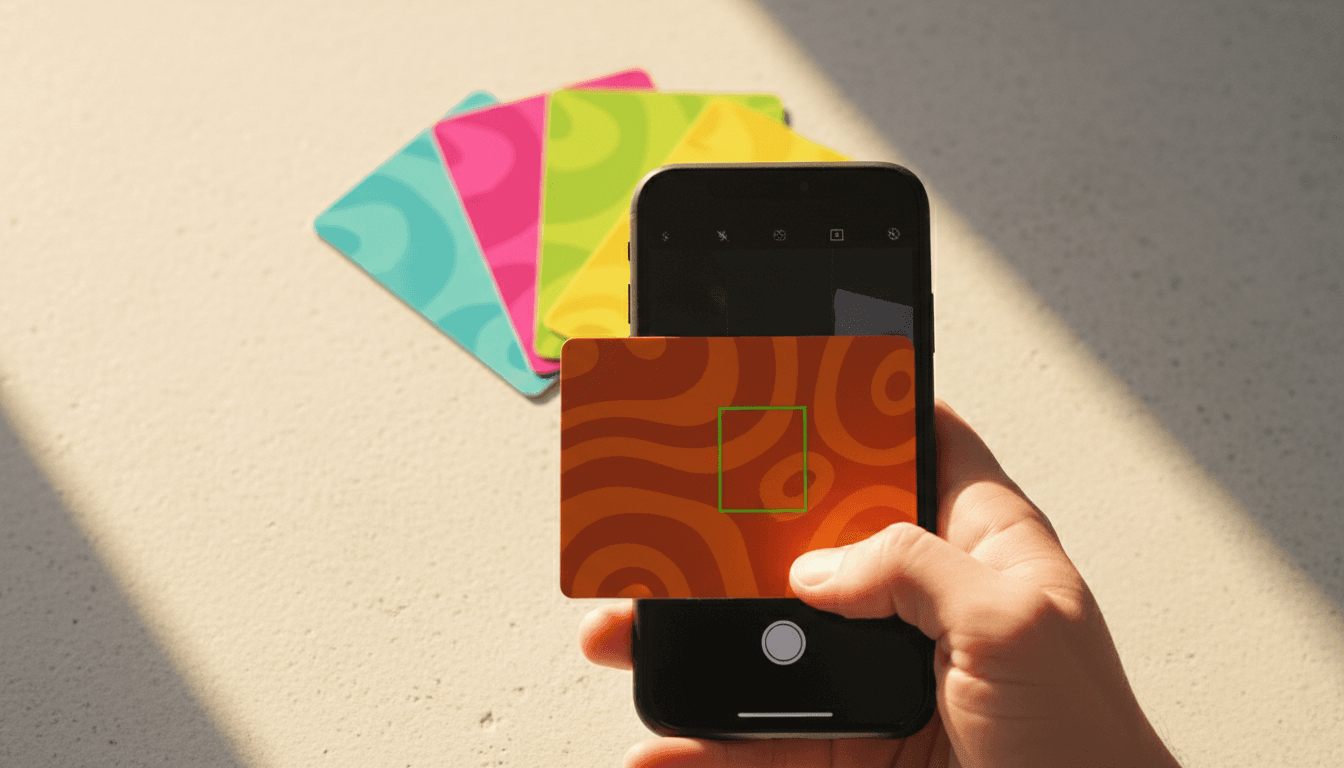 Gift card being scanned with smartphone